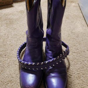 Rare!!! Vintage Justin Roper grape boots, size  with Fisher belt, size 24